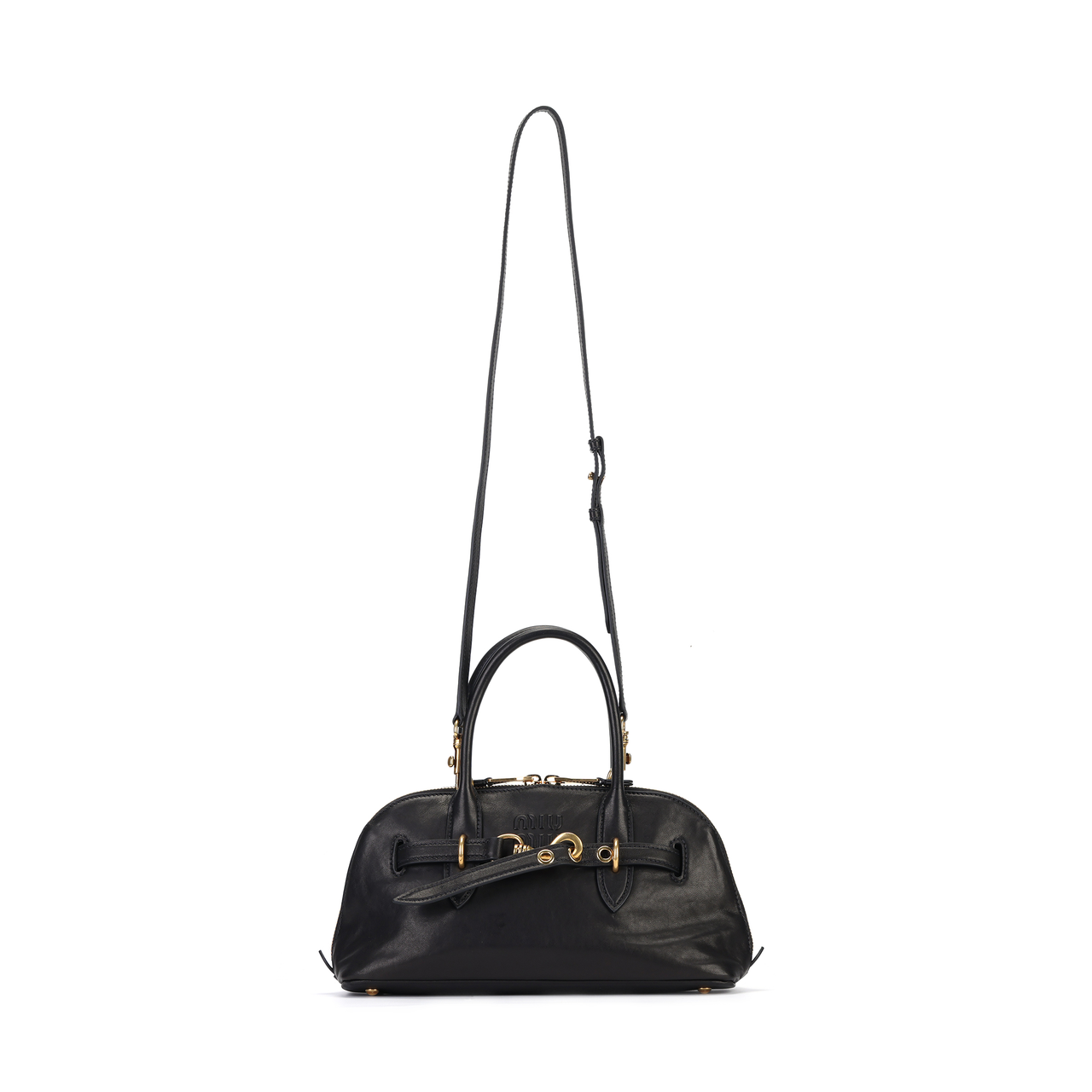MIU MIU Nappa Leather Shoulder Bag Crossbody Bag Handbag Women's Black