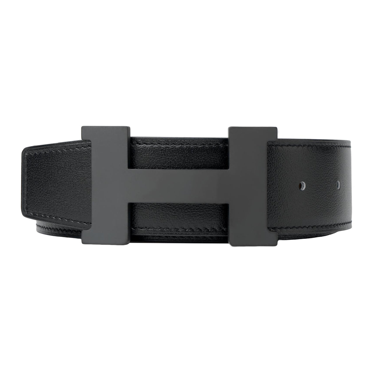 HERMES Constance Leather Belts Men Black & Ebony