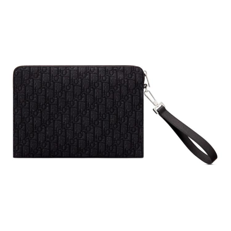 DIOR Cow Leather Wallets Clutches Men's Black