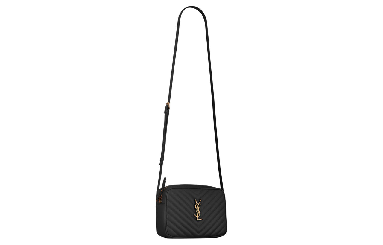 SAINT LAURENT Calfskin Messenger Bag Crossbody Bag Shoulder Bag Regular Women's Black