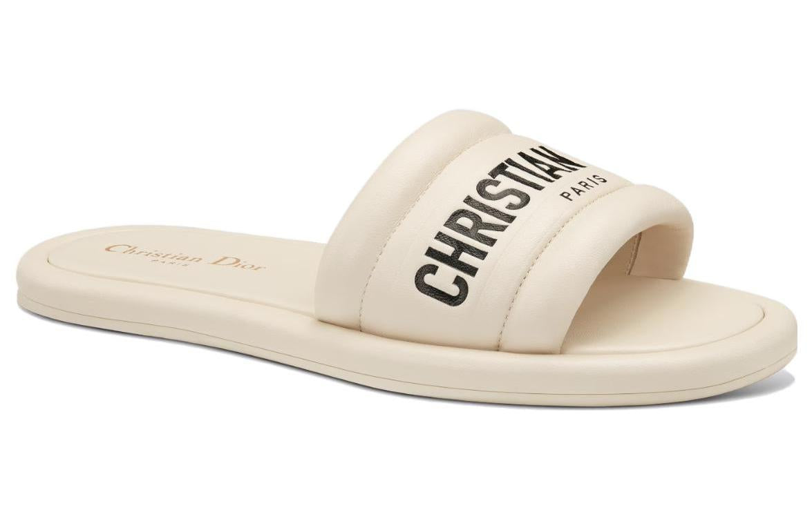 DIOR Every D Abrasion Resistant Slide Slippers Women's White
