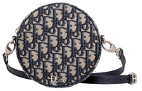 DIOR Canvas With Calfskin Canvas Bag, Round Bag, Crossbody Bag, Shoulder Bag Women's Denim Blue
