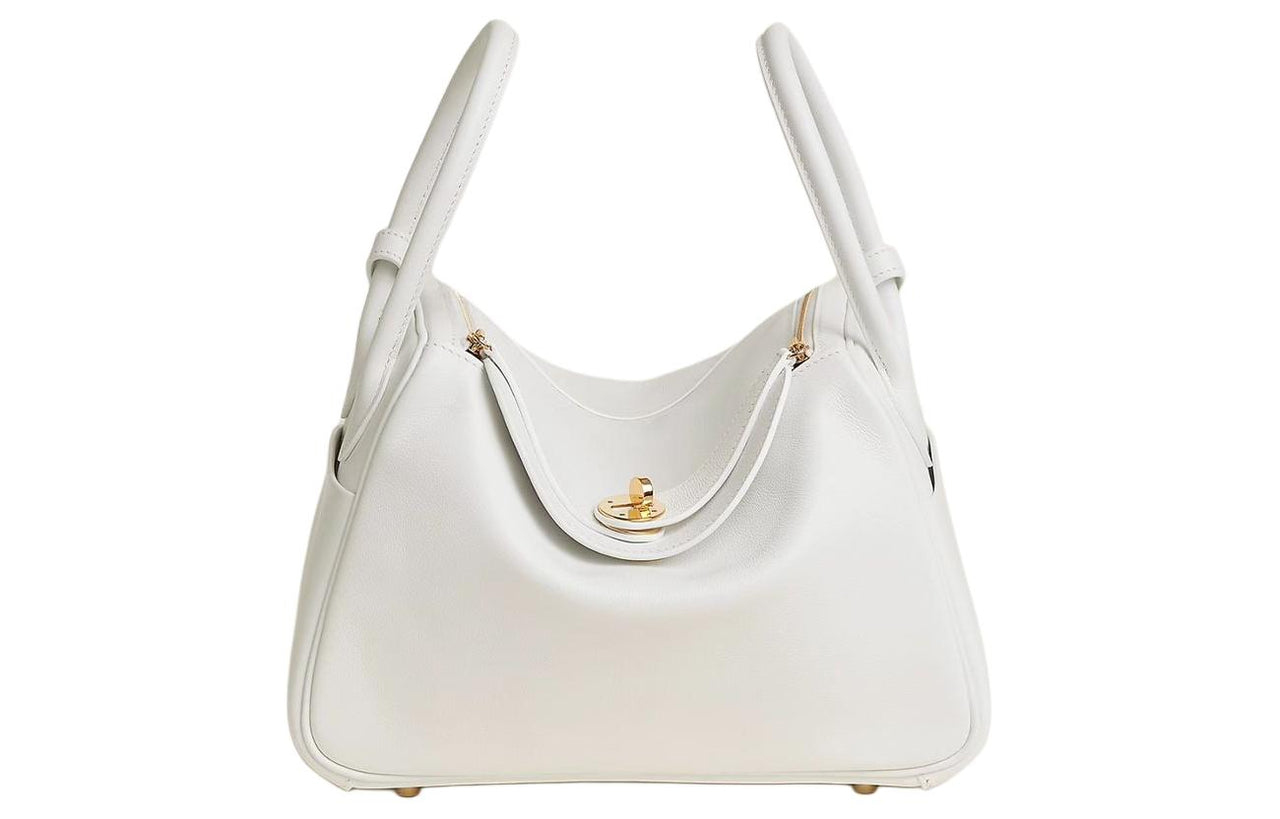 HERMES Lindy Evercolor Calfskin Portable Crossbody Bag Shoulder Bag Women's 0U New White