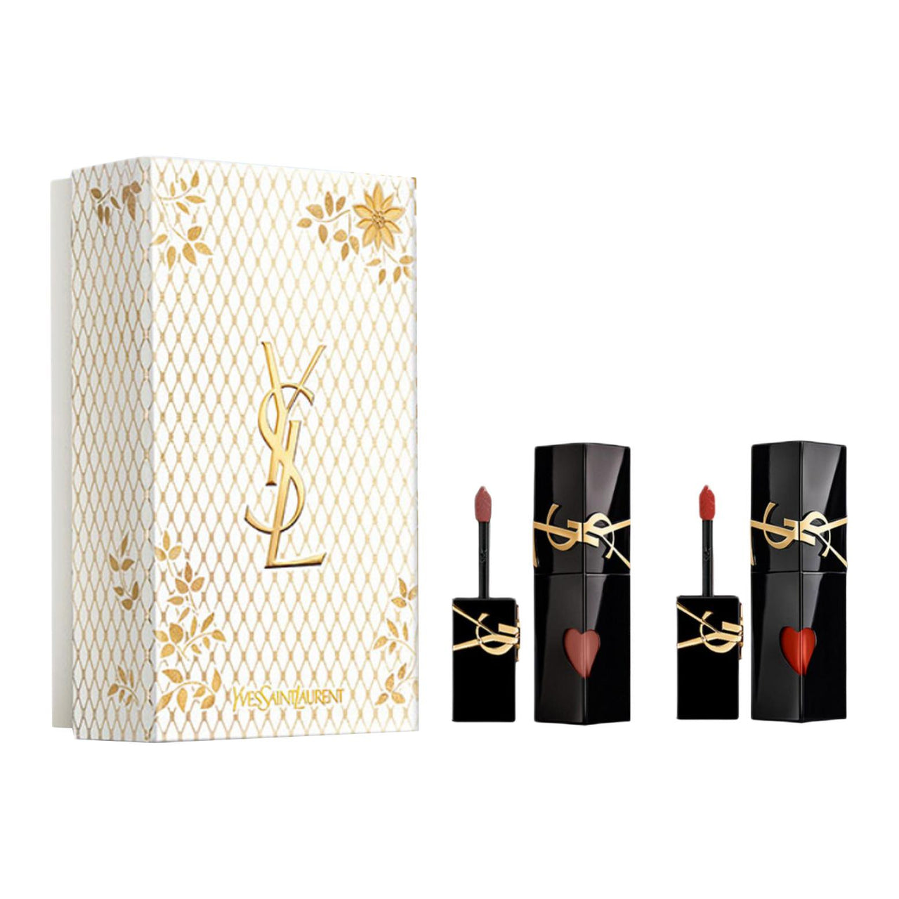 SAINT LAURENT Black Tube Lip Gloss Mirror Finish Long Lasting Smudge Proof 5.5ml+5.5ml