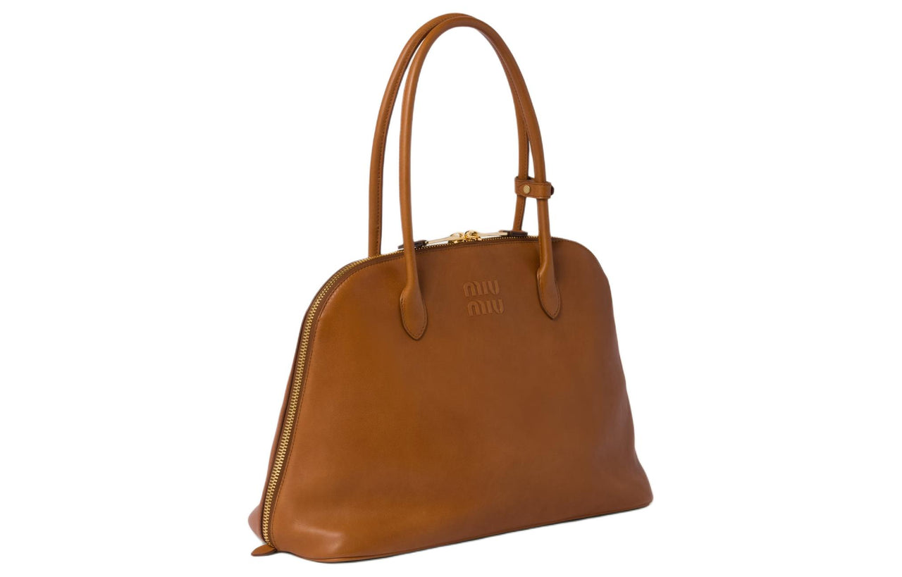 MIU MIU Leather One Shoulder Handbags Women's Connyk Brandy