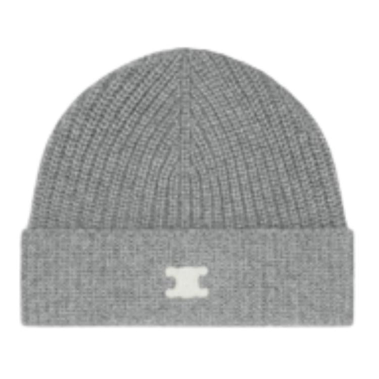CELINE Triomphe Beanie In Heritage Cashmere