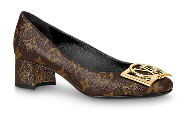 LOUIS VUITTON Lv Madeleine Block Heels 'Brown Monogram' Women's
