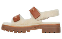 CELINE Beach Sandals Women's White Brown