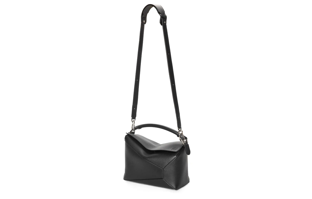 LOEWE Puzzle Cow Leather Puzzle Bag, Shoulder Bag, Crossbody Bag, Handbag Regular Women's Black