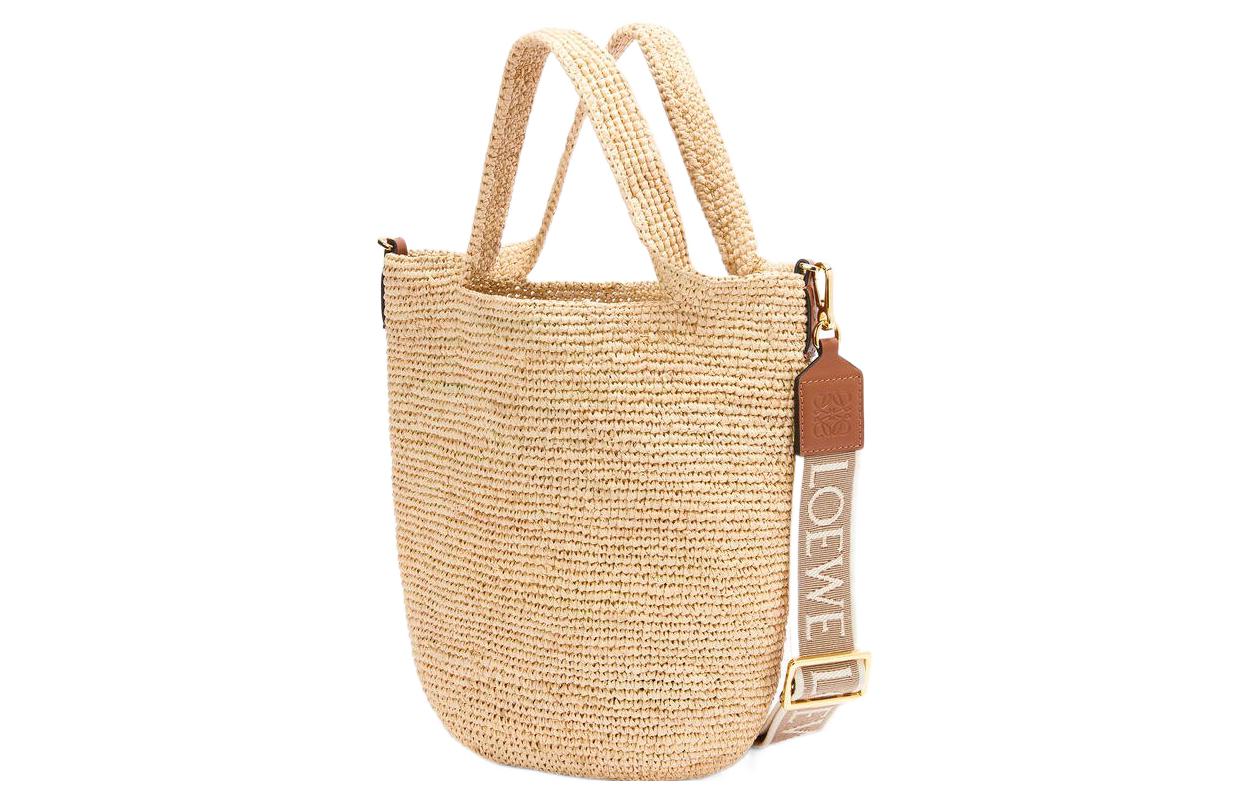 LOEWE Slit Raffia Handbag, Crossbody Bag Mini Women's Linen