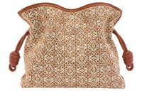 LOEWE Flamenco Clutch In Anagram Jacquard And Calfskin Tan/Pecan