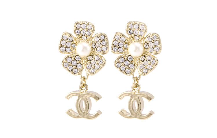 CHANEL Metal Earrings Women's Gold