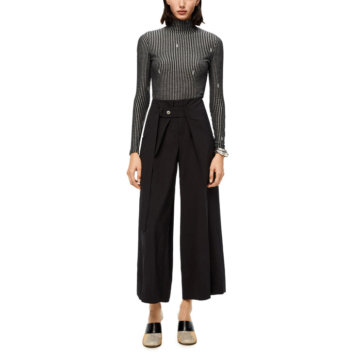 LOEWE Luxury Cropped Belted Pants 'Black'