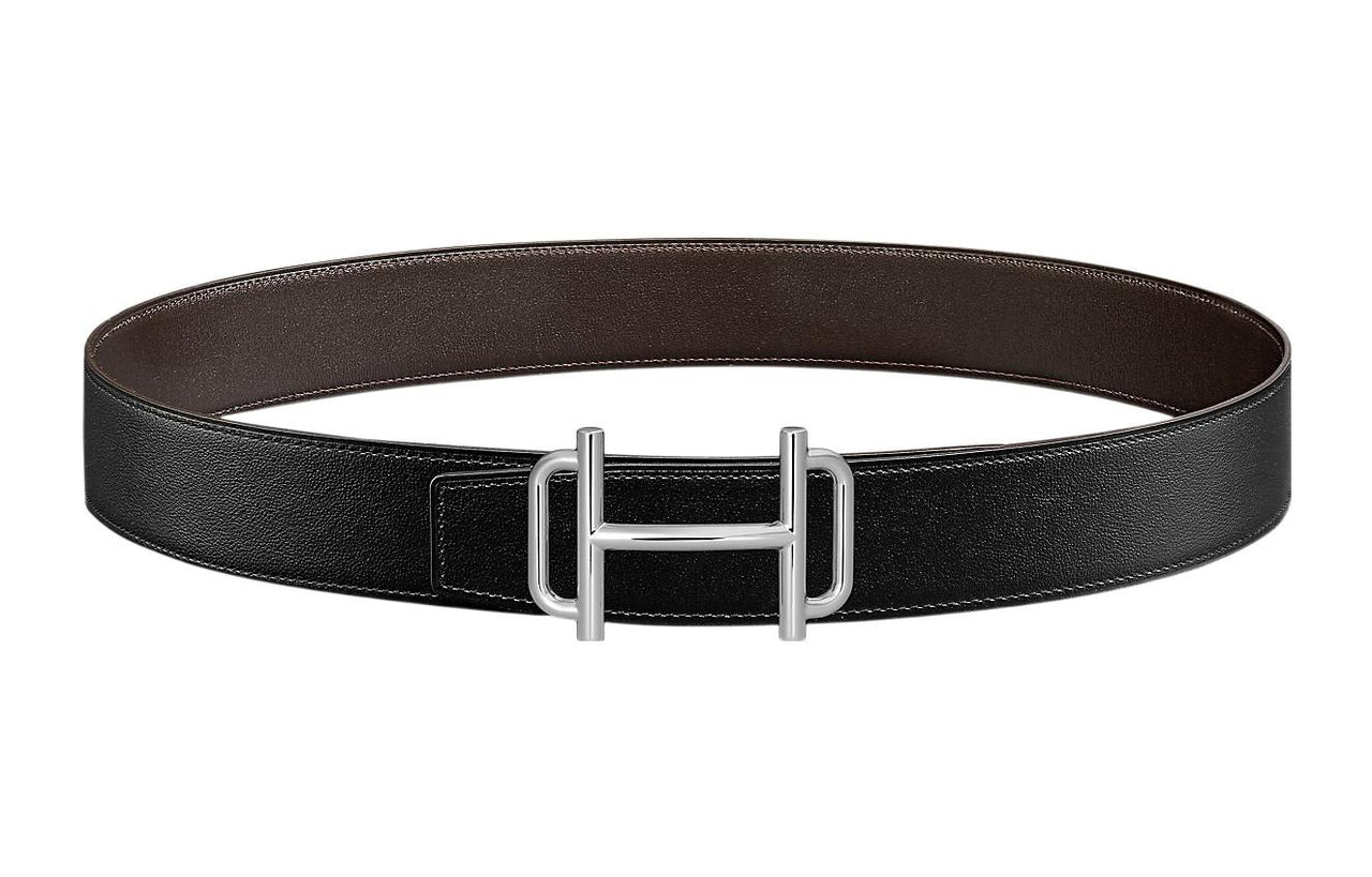 HERMES Leather Belts Men Black/Ebony