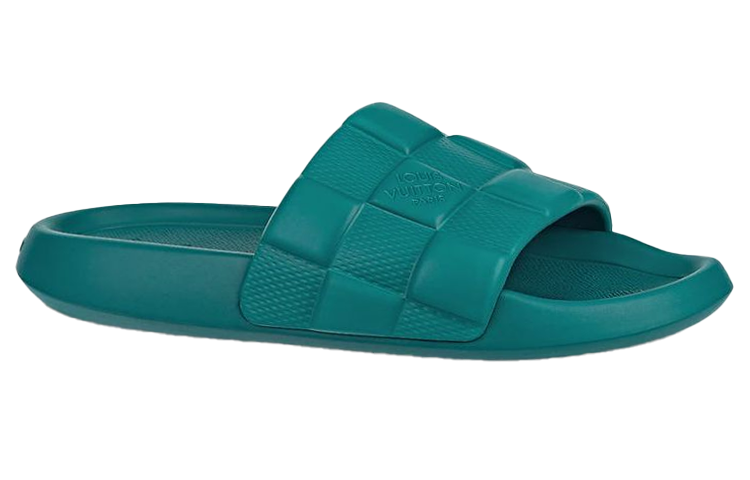 LOUIS VUITTON Waterfront Odor Resistant Slide Slippers Men's Green