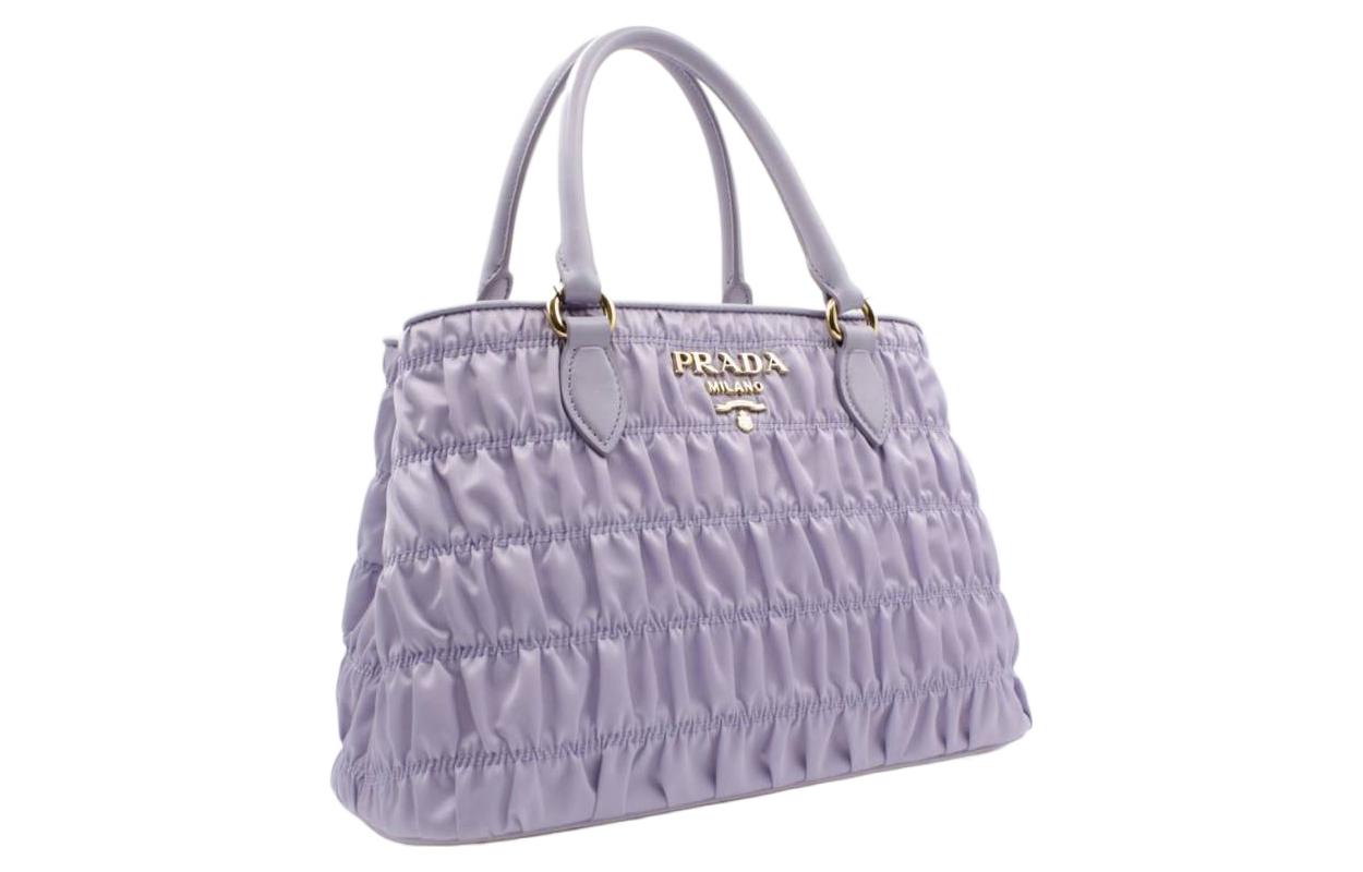 PRADA Nylon With Leather Shoulder Bag, Crossbody Bag, Handbag Women's Purple