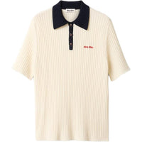 MIU MIU Ribbed Cashmere Polo Shirt