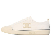 CELINE Triomphe Low Top Canvas Shoes Women's White