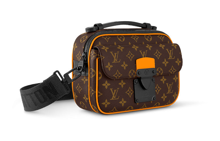 LOUIS VUITTON Coated Canvas Messenger Bag Shoulder Bag Crossbody Bag Regular Men's Brown/Orange
