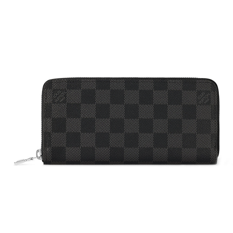 LOUIS VUITTON Zippy Graphite Canvas Wallet Men's Gray