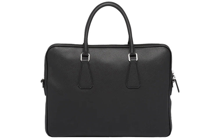 PRADA Saffiano Leather Handbag Regular Men's Black