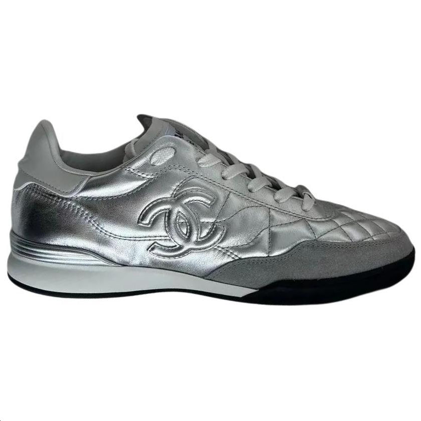 CHANEL 24a German Army Trainers Low-Top Casual Shoes Men's Silver