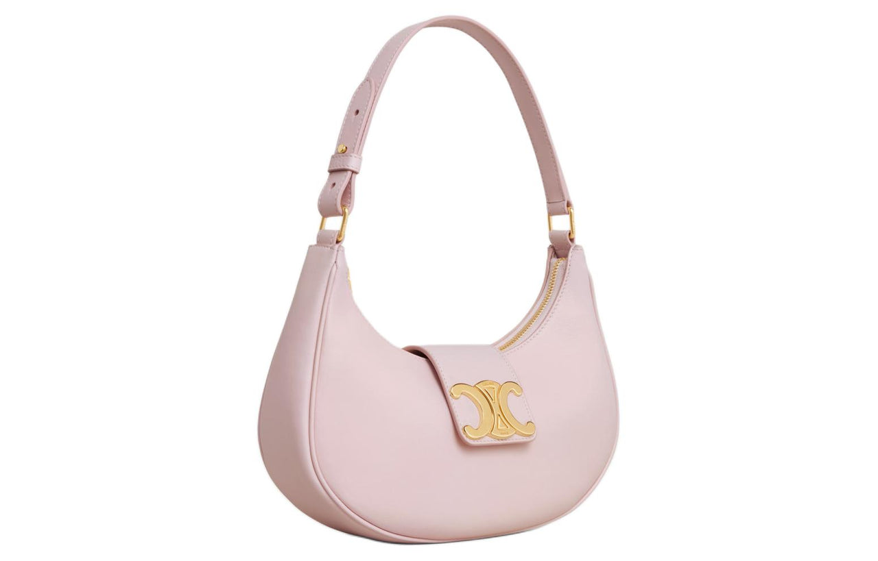 CELINE AVATriomphe Smooth Cow Leather Handbag Shoulder Bag Women's Light Pink