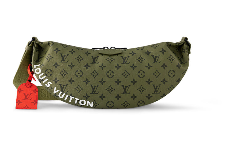 LOUIS VUITTON Canvas Bag, Shoulder Bag, Crossbody Bag Regular Men's Khaki Green/Vermilion