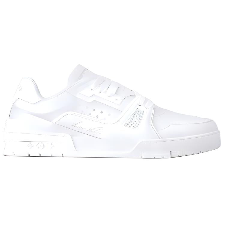 LOUIS VUITTON Trainer Skateboard Shoes Men Low-Top White