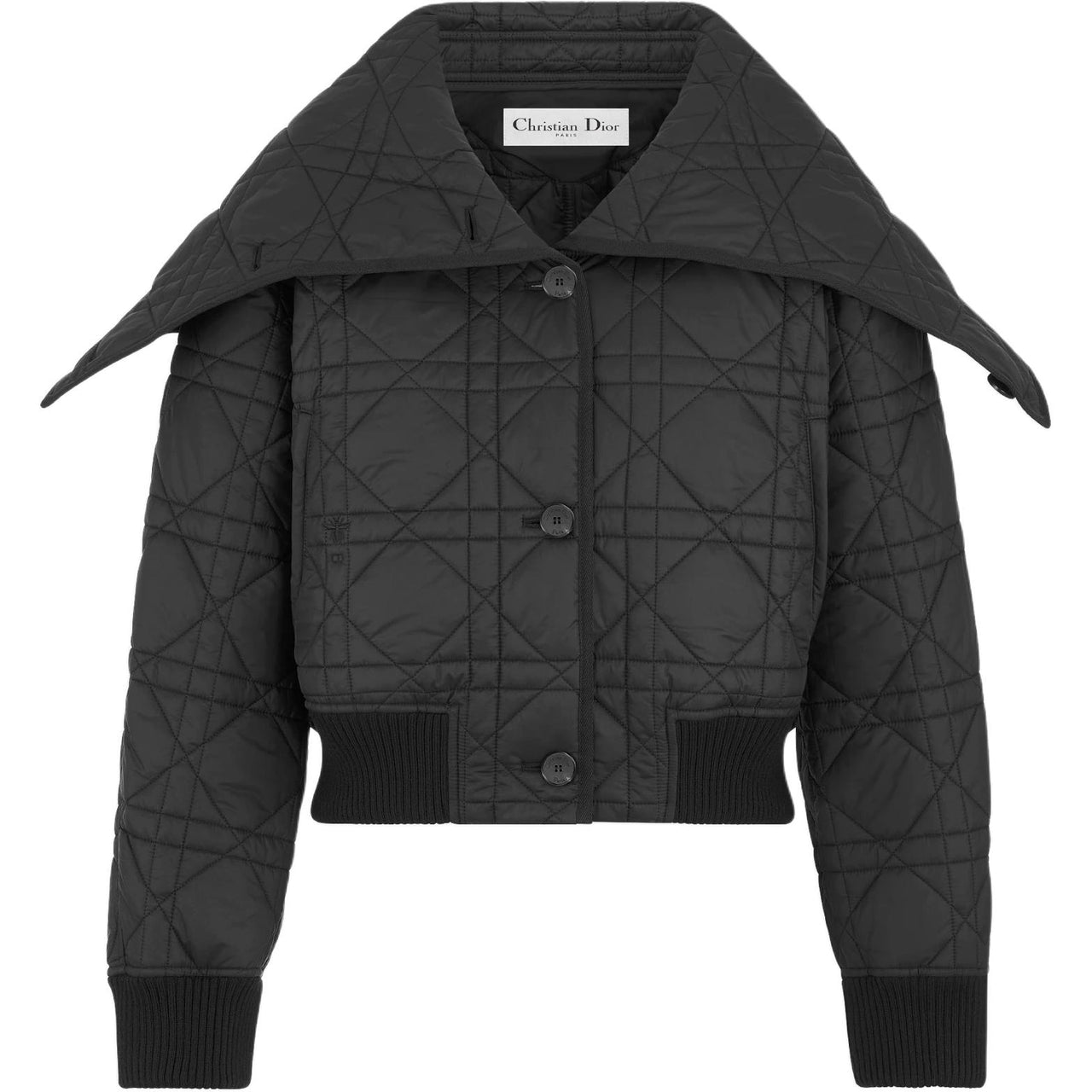 DIOR Macrocannage Bomber Jacket With Oversized Collar Jackets & Coats Women's Black