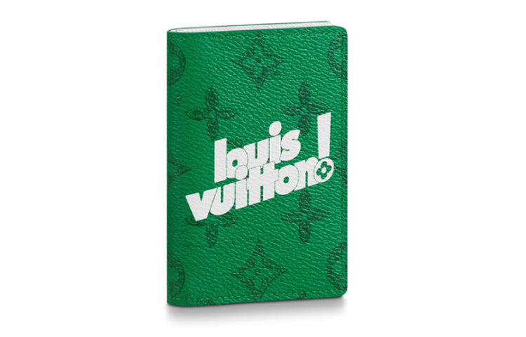 LOUIS VUITTON Pocket Organizer Cow Leather Card Holder Wallet Men's Green
