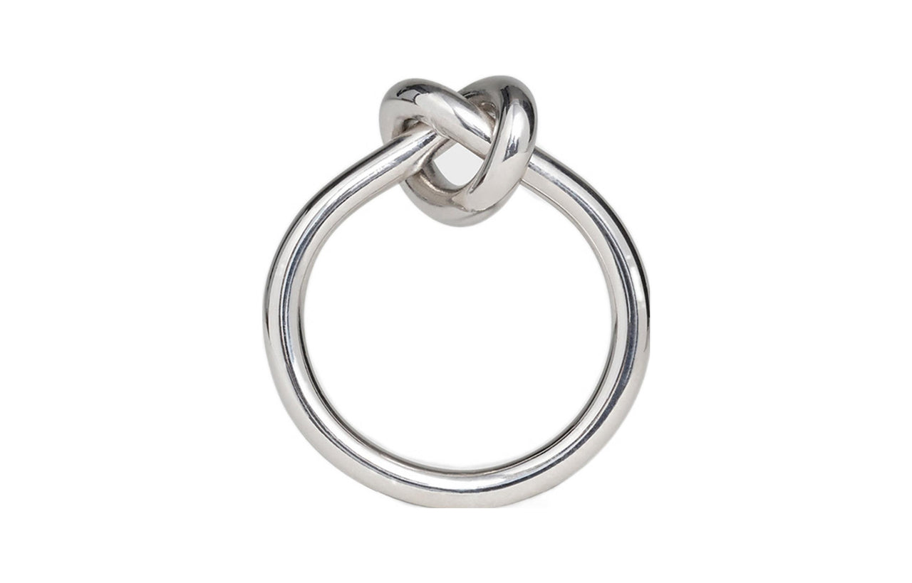 CELINE Knot Ring In Brass With Rhodium Finish