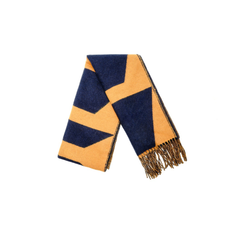 HERMES Cashmere Knit Scarves Unisex Yellow