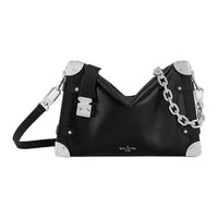 LOUIS VUITTON Cow Leather Shoulder Bag Crossbody Bag Medium Size Women's Black