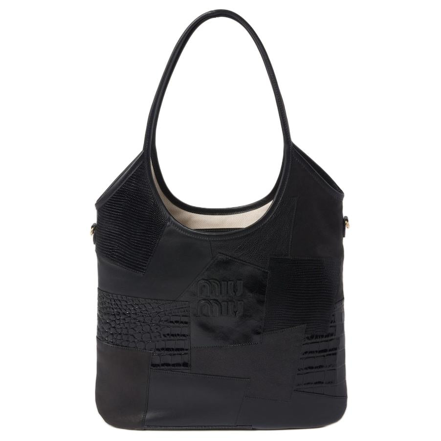 MIU MIU Patchwork Tote Bag, Shopping Bag, Handbag Women's Black