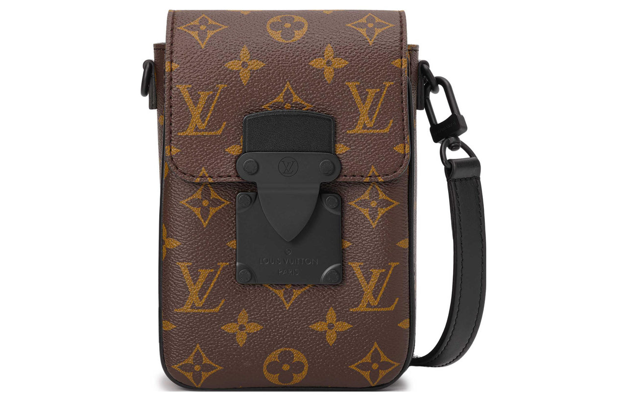 LOUIS VUITTON S Lock Vertical Wearable Wallet Monogram Macassar Brown/Purple