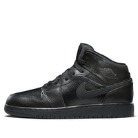 (GS) Air Jordan 1 Retro Mid 'Triple Black' 554725-030