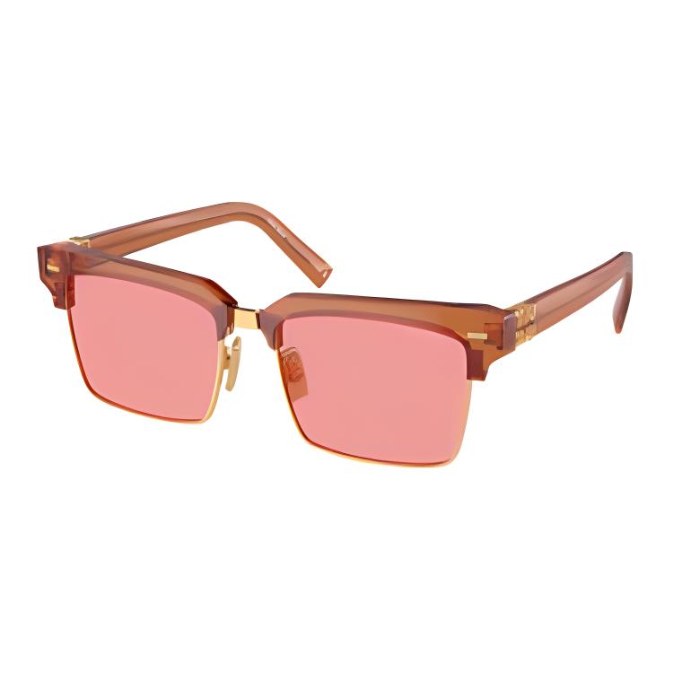 MIU MIU Logo-lettering Square-frame Sunglasses