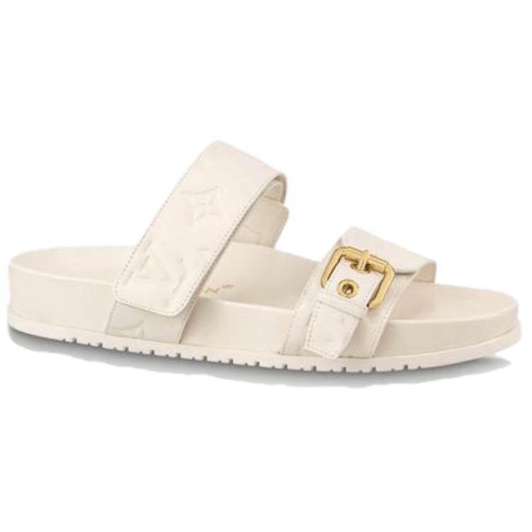 LOUIS VUITTON Slide Slippers Women's White