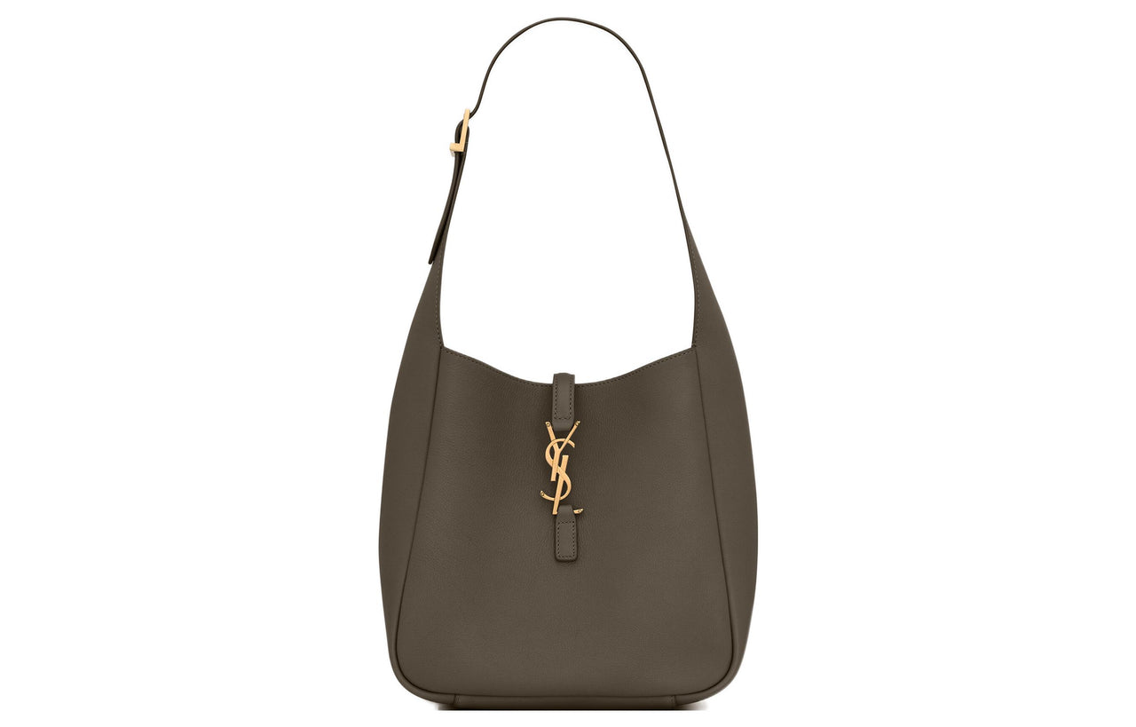 SAINT LAURENT LE5A7 Smooth Calf Leather Hobo Bag Handbag Shoulder Bag Women's Moss Green