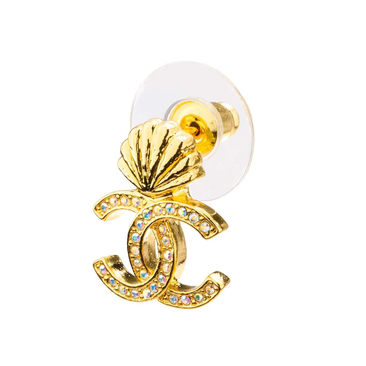 CHANEL Stud Earrings Women's Gold