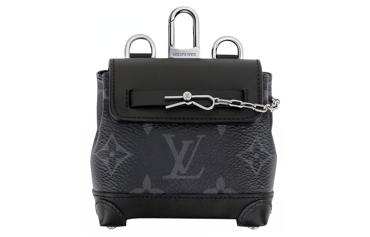 LOUIS VUITTON Steamer Coated Canvas With Leather Trim Storage Bags Pendants Shoulder Bag Crossbody Bag Mini Men's Black