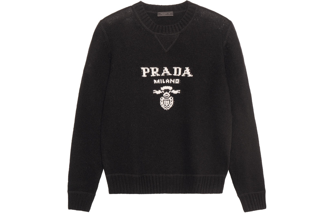PRADA Intarsia Logo Knitted Jumper
