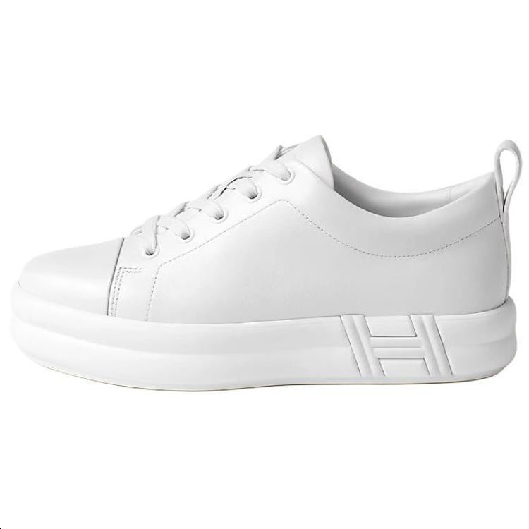 HERMES Happy Low-Top Skateboard Shoes 4cm Women's White