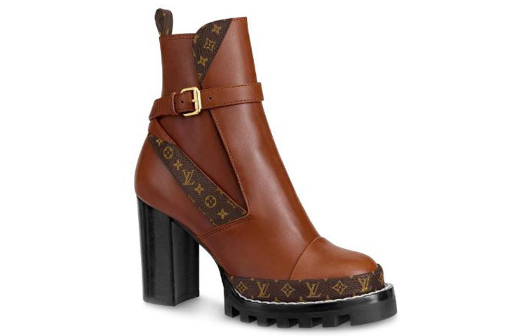 LOUIS VUITTON Lv Star Trail Ankle Boots 'Brown' Women's