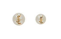 SAINT LAURENT Cassandre Detailed Round Earrings