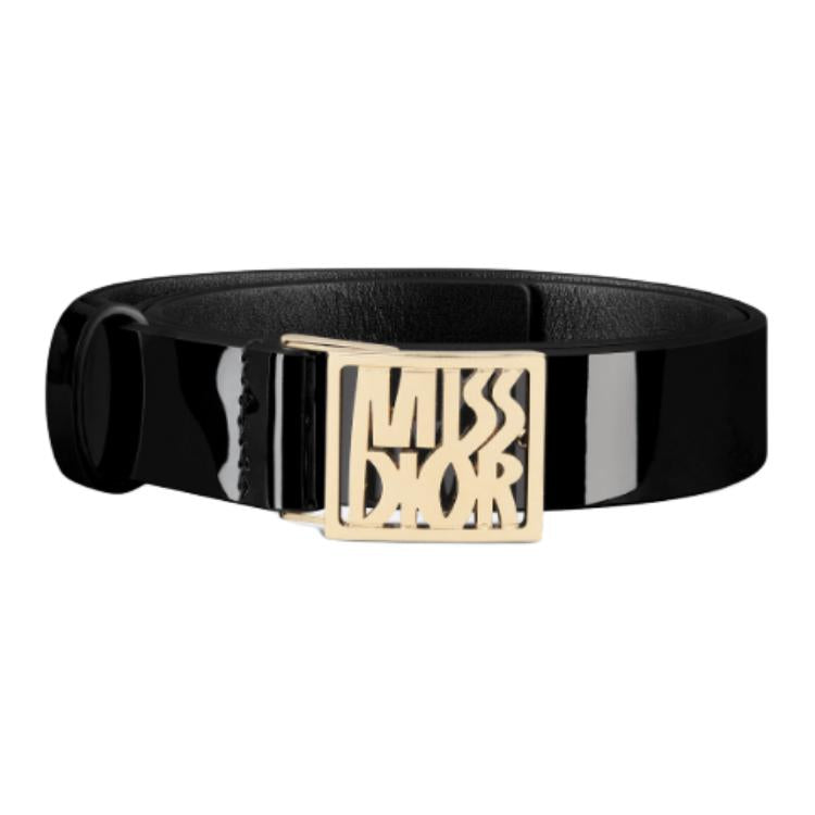 DIOR Cow Leather Belts Women's Black Width 2.5cm
