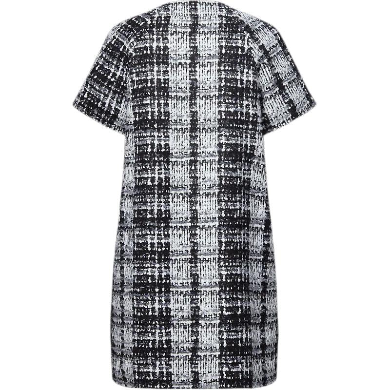 LOUIS VUITTON Graphic Tweed Short-Sleeved Dress