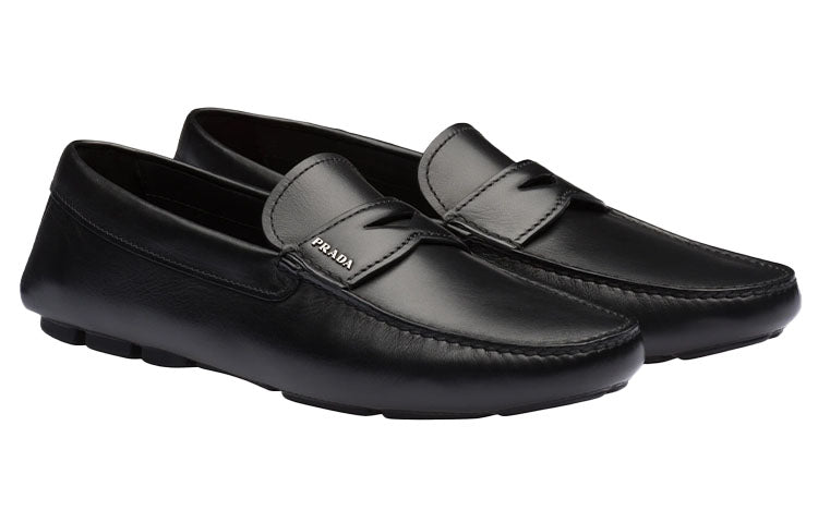 PRADA Leather Slip-on Loafers
