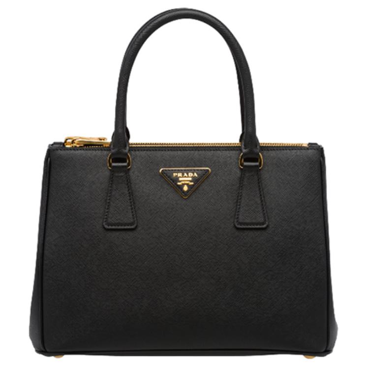 PRADA Leather Handbag Medium Size Women's Black
